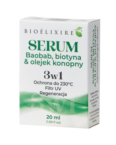 Bioelixire Olejek konopny, Baobab & biotyna 20ml