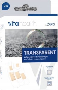 Plastry uniwersalne transparentne wodoodporne opakowanie 24 sztuki