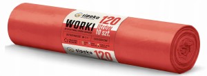 Worki na śmieci czerwone 120L 10 sztuk Sipeko