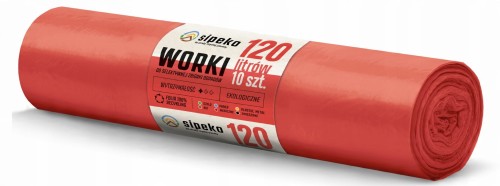 Worki na śmieci czerwone 120L 10 sztuk Sipeko