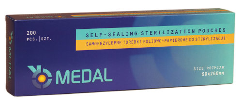 Torebki do sterylizacji MEDAL 90x260 mm 200 szt