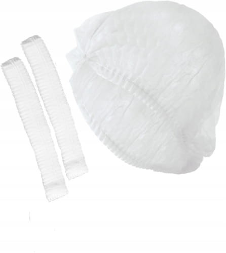 Czepek jednorazowy z włókniny harmonijka opakowanie 100 szt. biały Mercator Medical