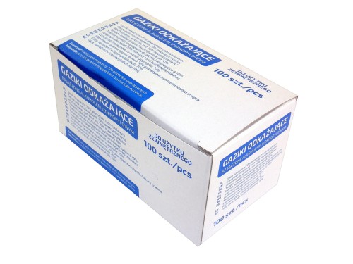 Gaziki do dezynfekcji nasączone alkoholem izopropylowym 6,5 x 3 cm