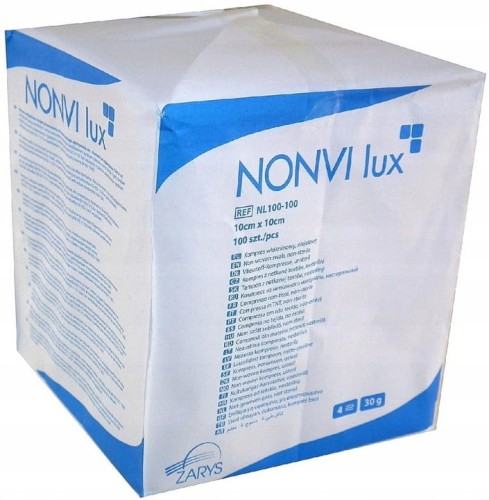Kompresy włókninowe niejałowe 10 cmx10 cm 100 szt. Nonvi Zarys